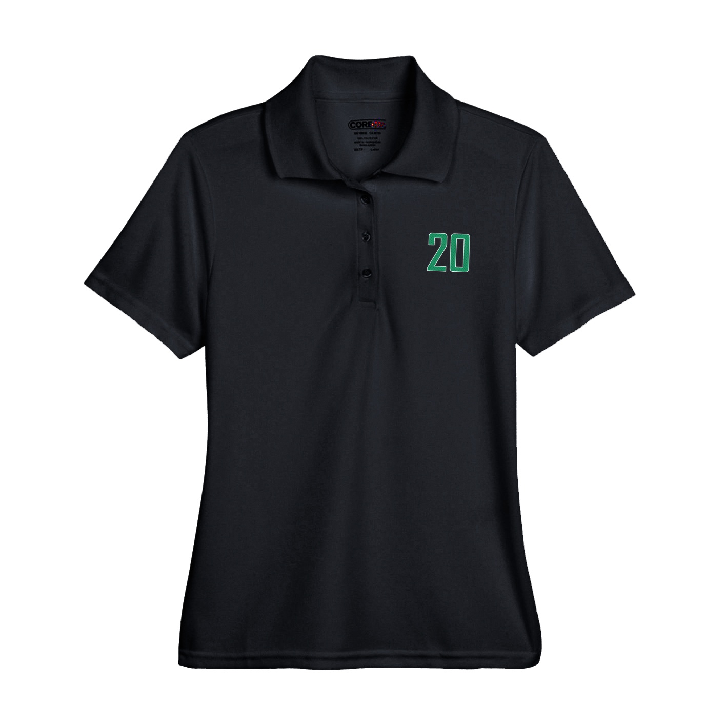 Womens Performance Polo — Front Shirsy in Black