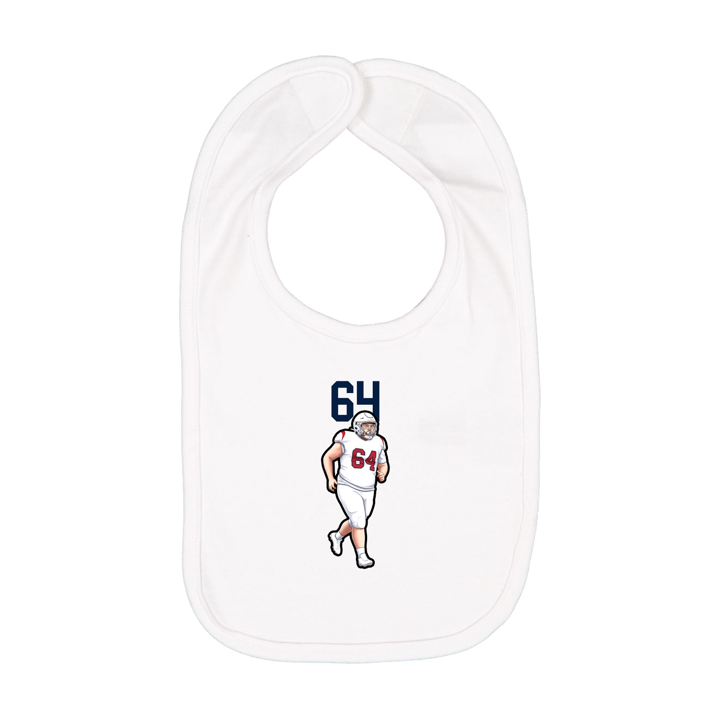 Infant Bib — Number Top in White