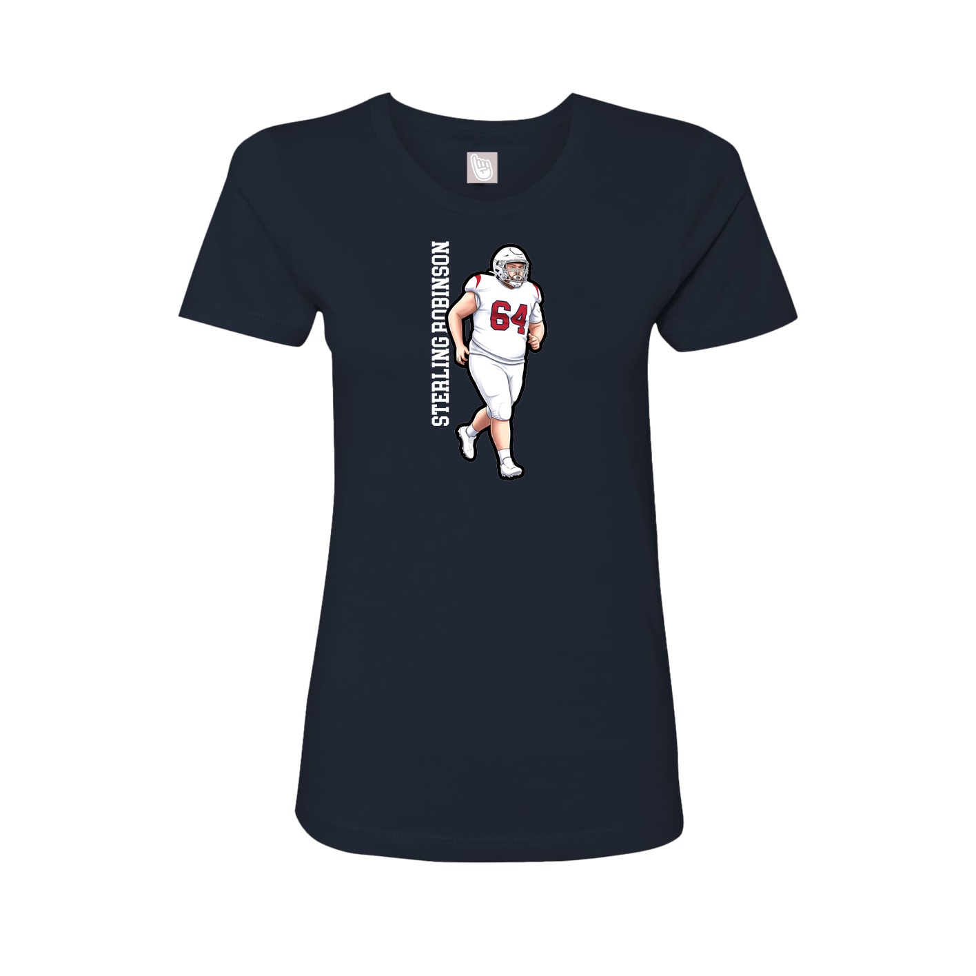Fitted Women's Tee — Name Vertical in Navy