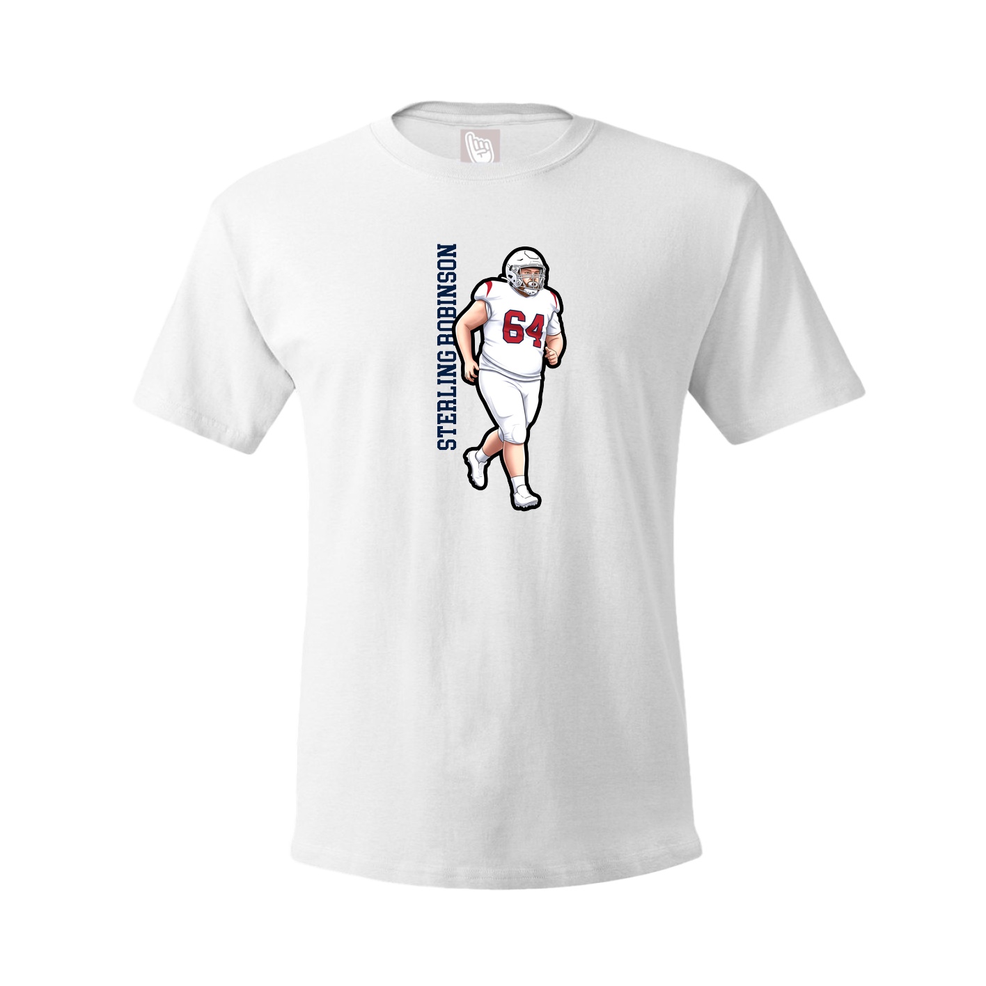 Youth Tee — Name Vertical in White