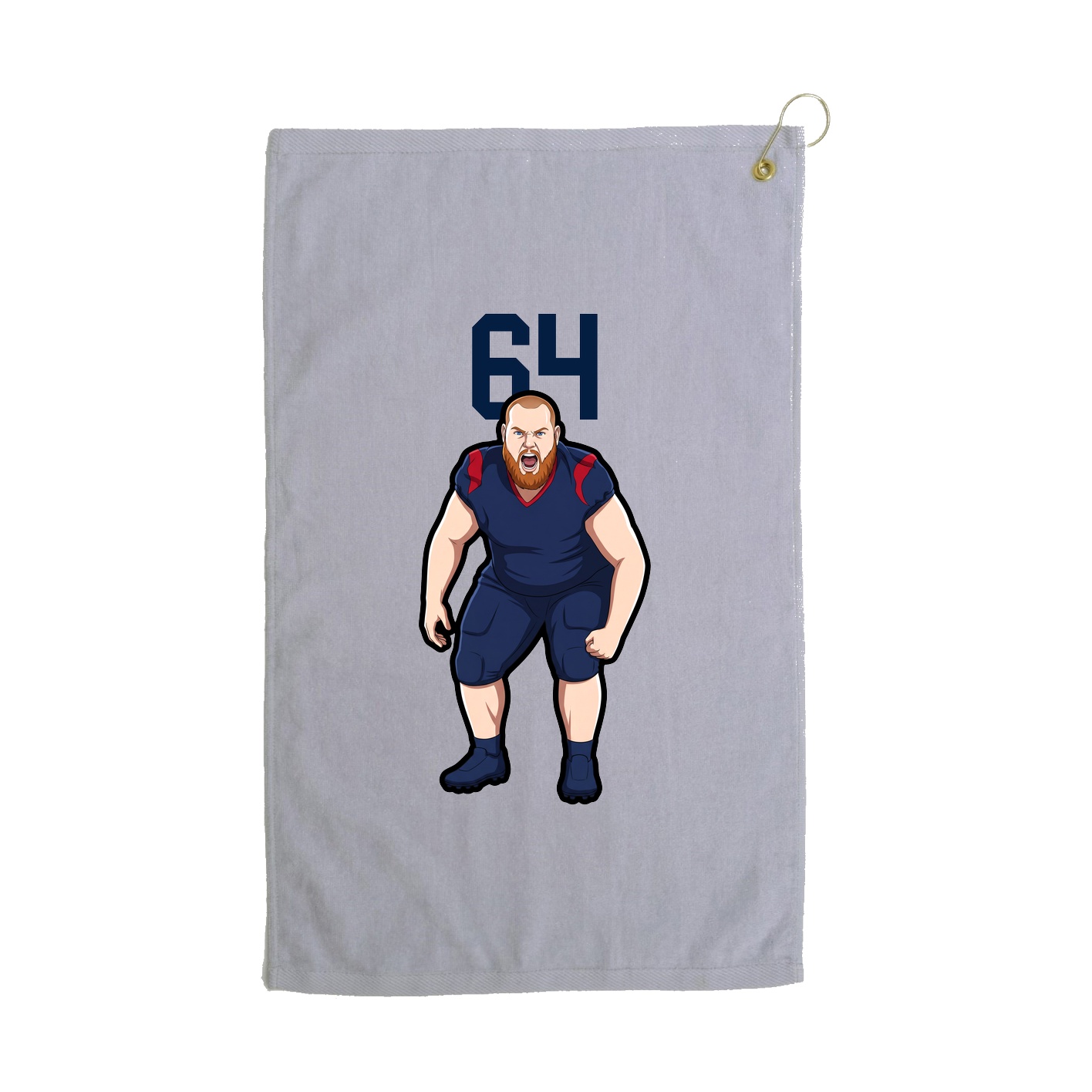 Golf Towel — Number Top in Grey