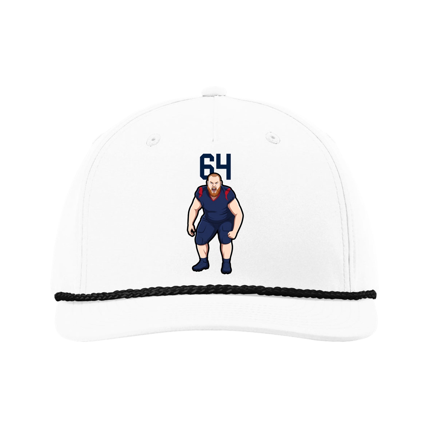 Five-Panel Classic Rope Cap — Number Top in White