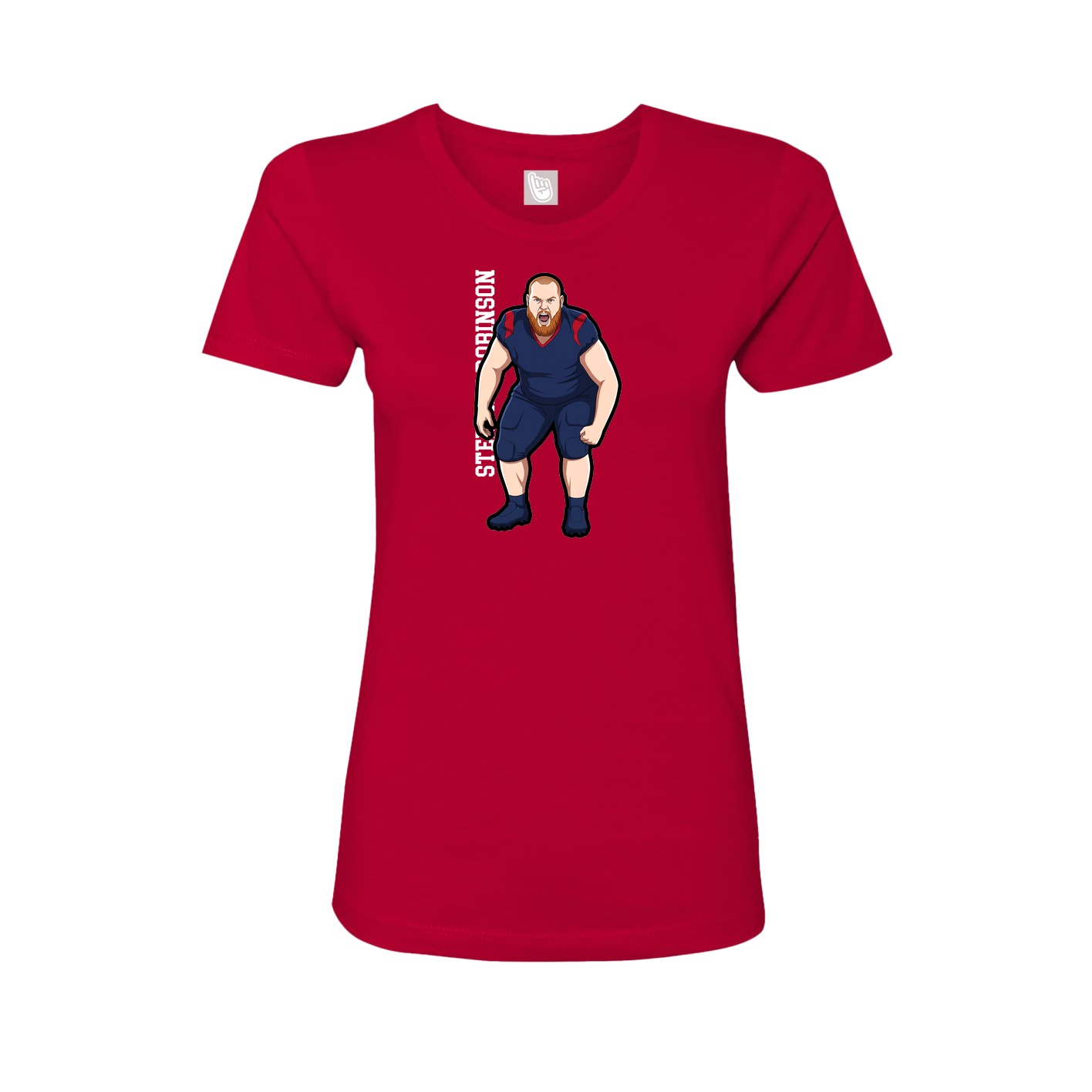 Fitted Women's Tee — Name Vertical in Red