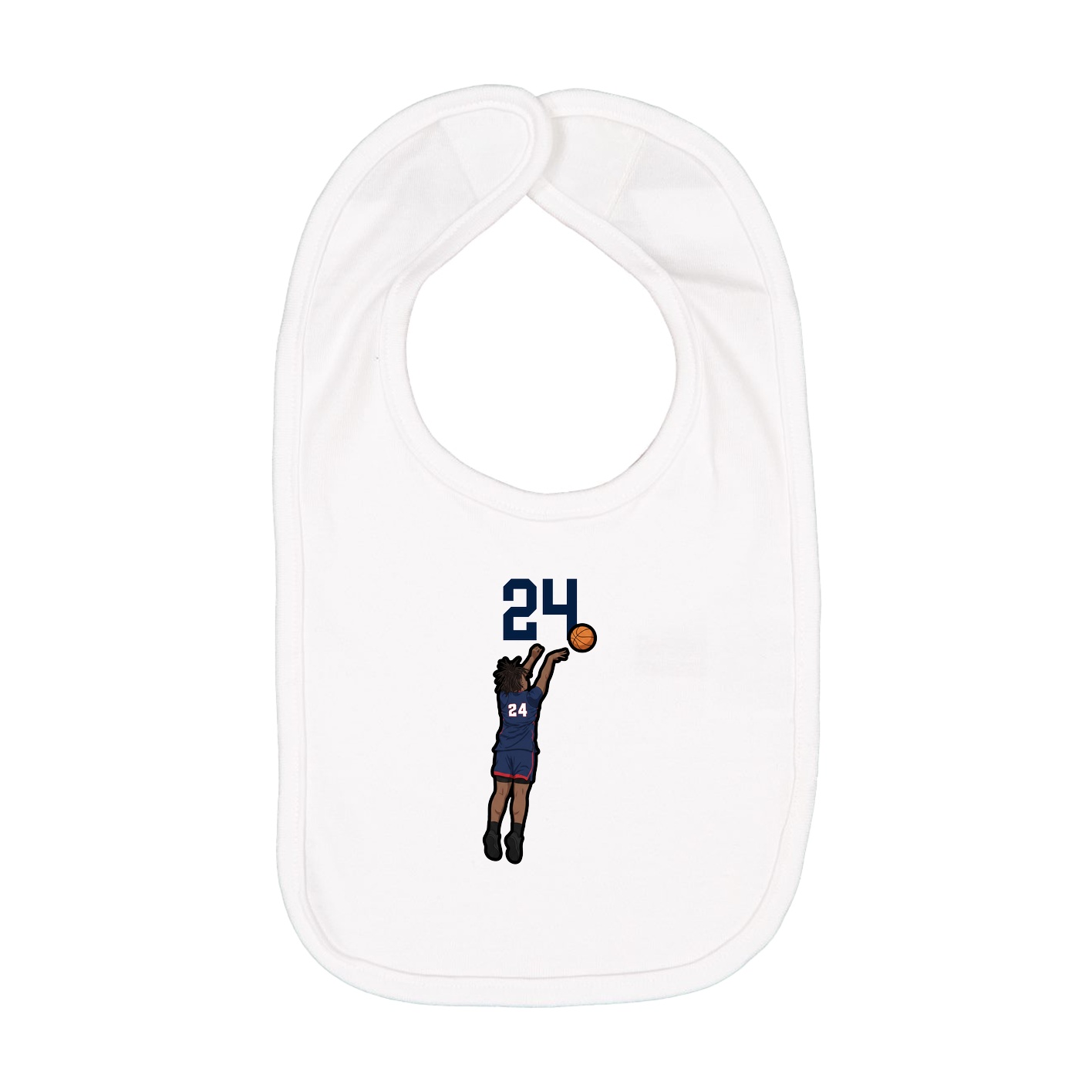 Infant Bib — Number Top in White