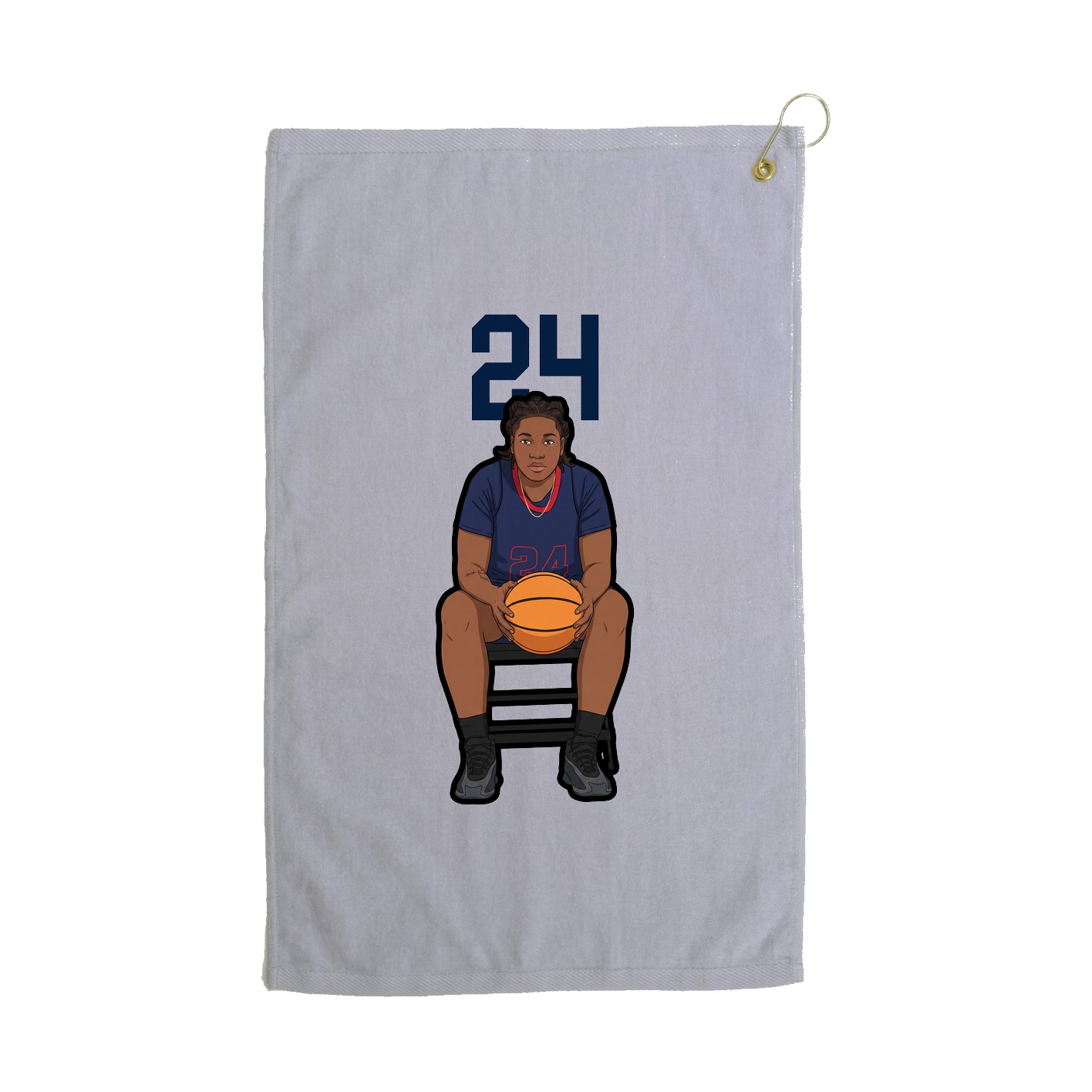 Golf Towel — Number Top in Grey