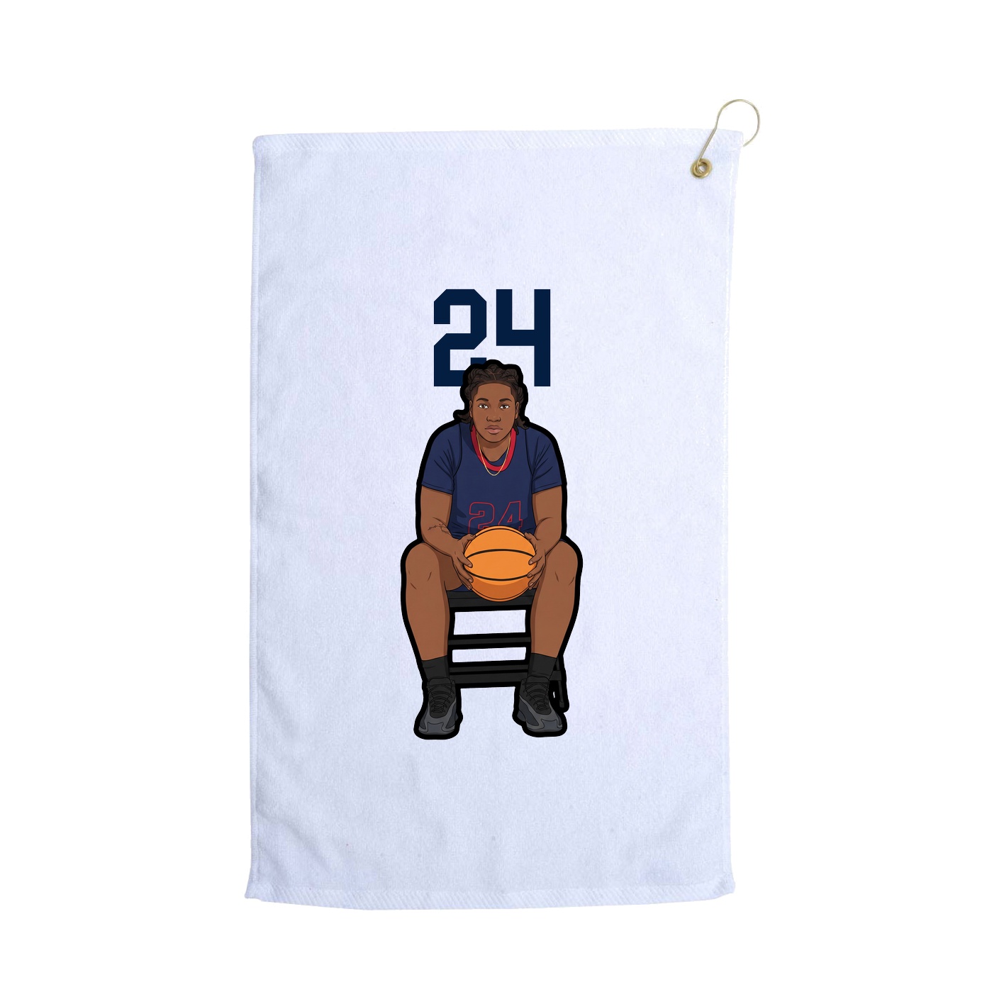 Golf Towel — Number Top in White