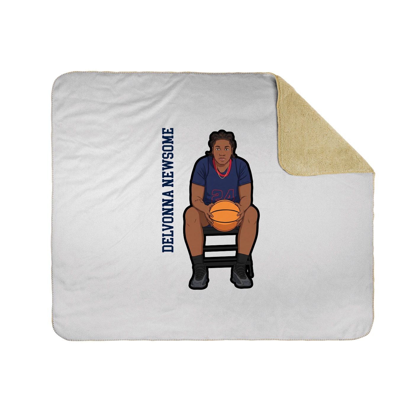 Throw Blanket — Name Vertical in White
