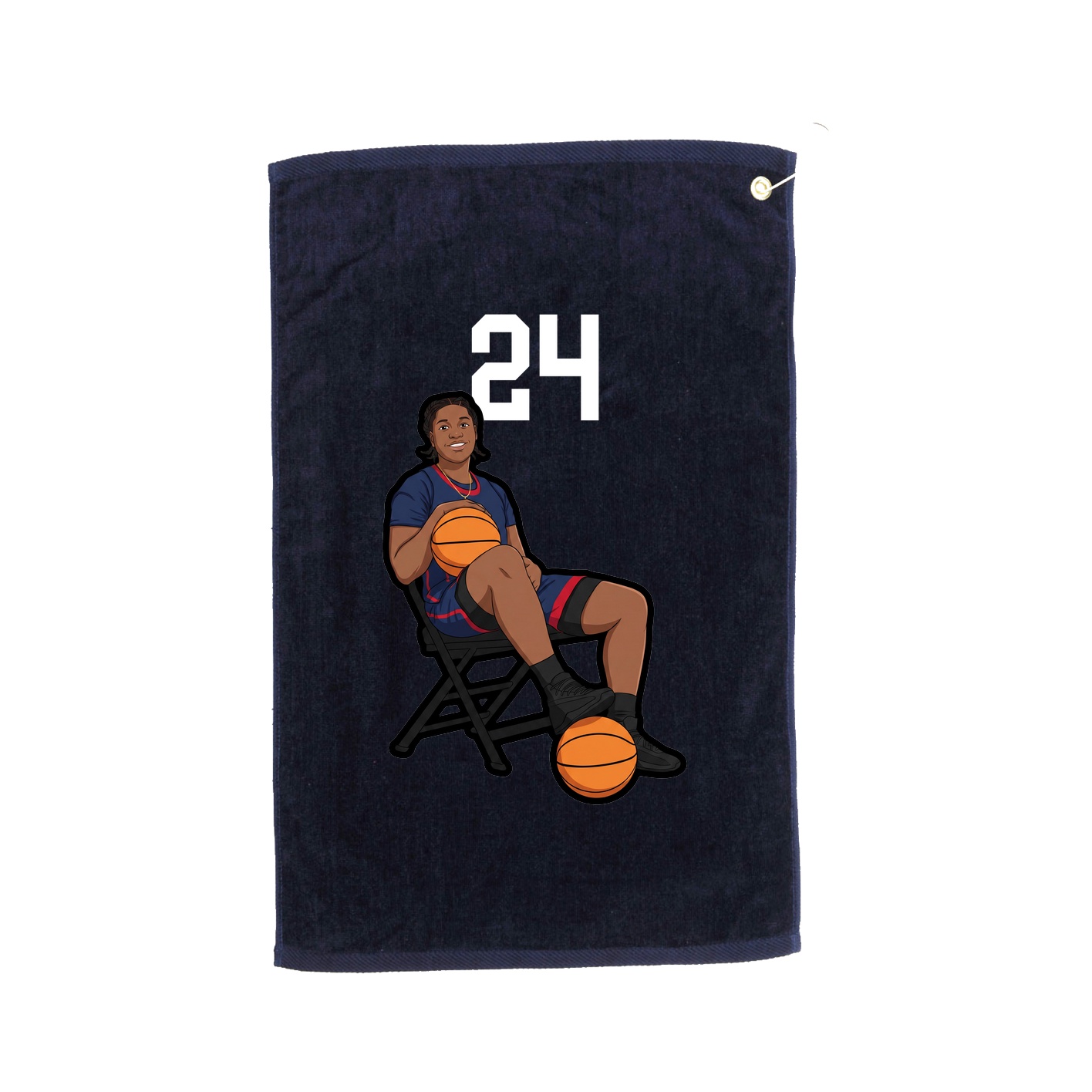 Golf Towel — Number Top in Navy