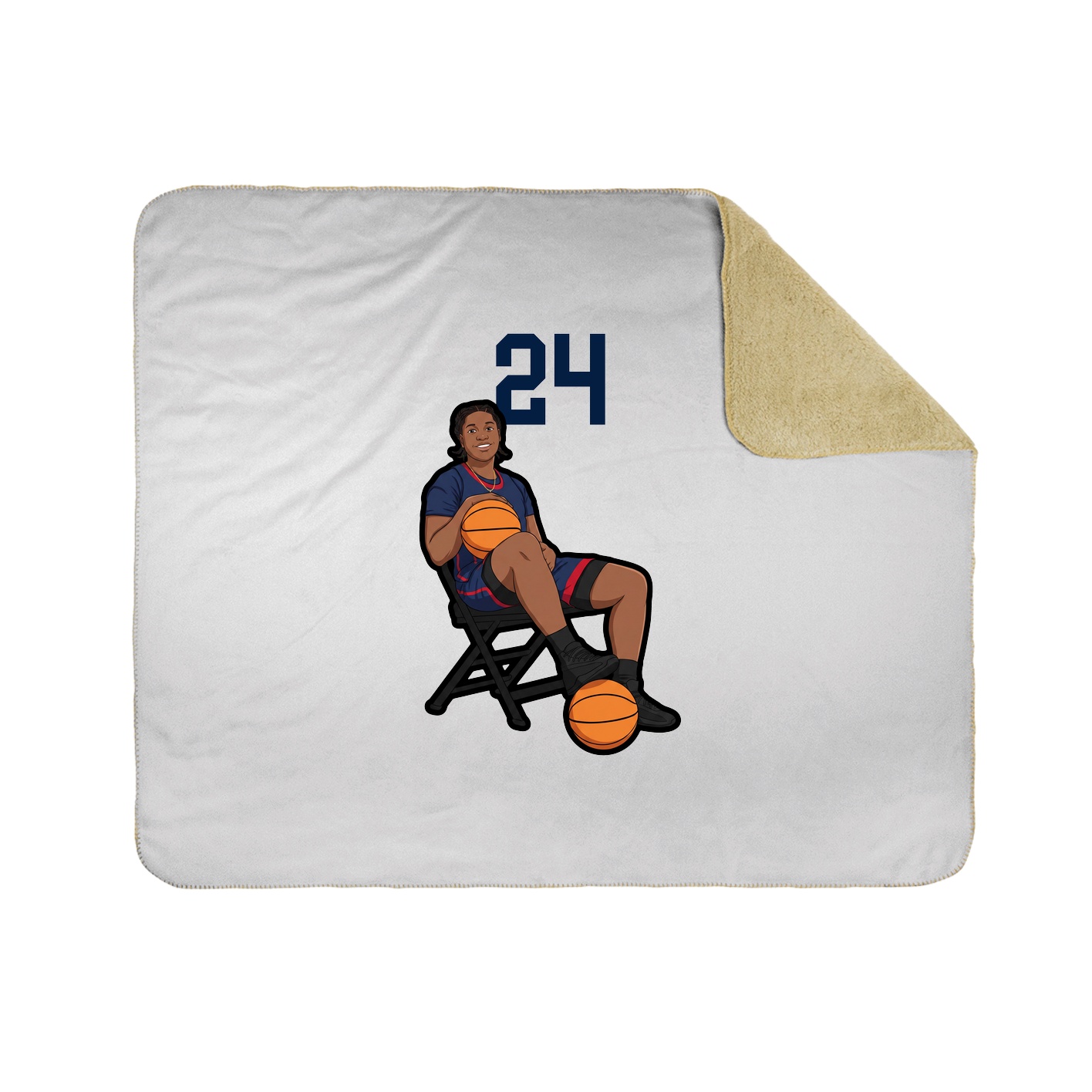 Throw Blanket — Number Top in White