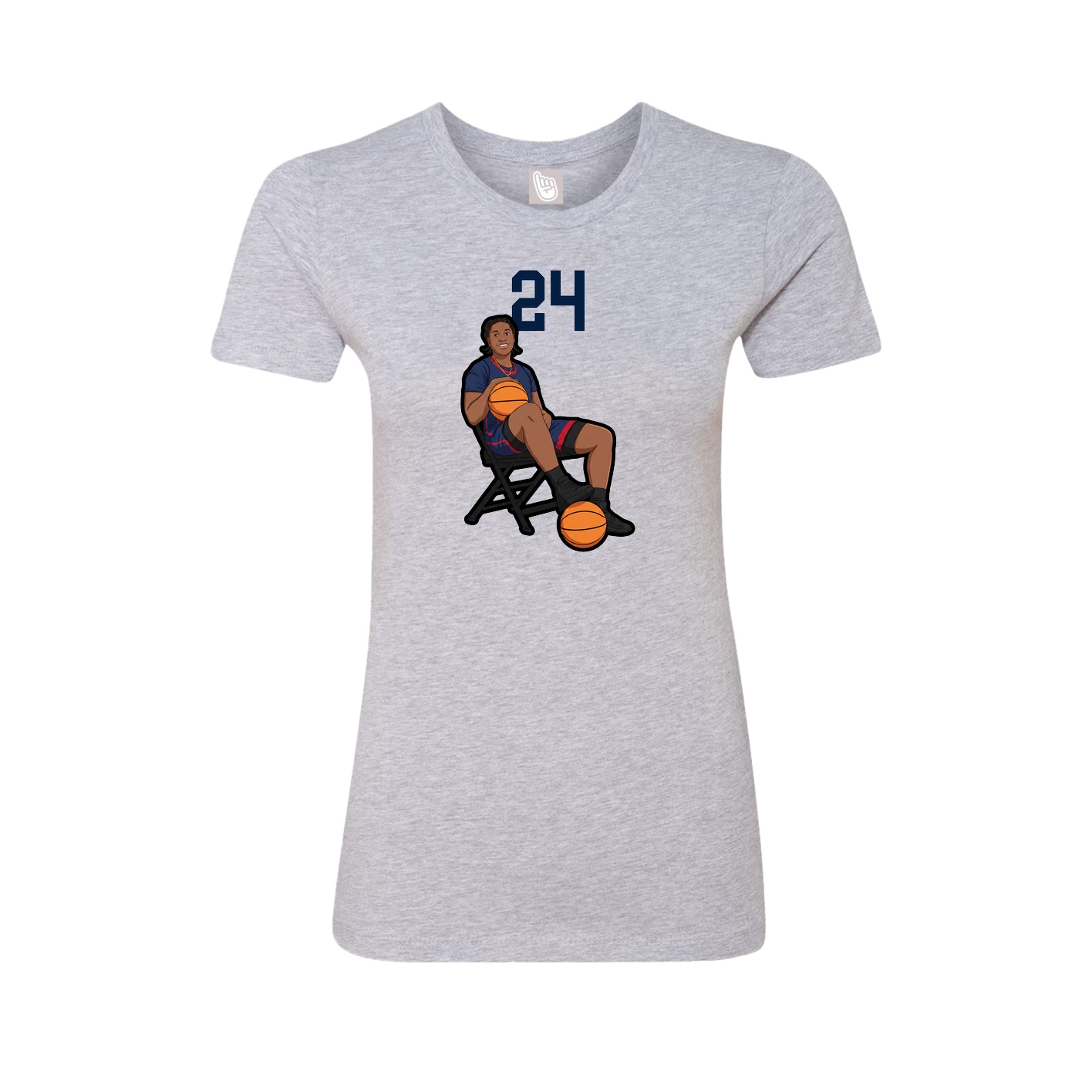 Womens Tee — Number Top in Grey