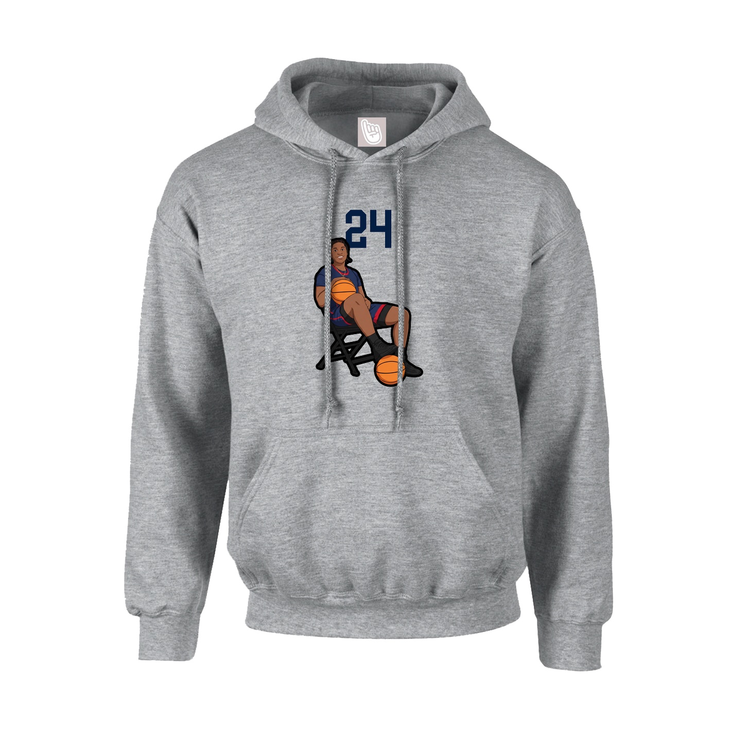 Hoodie — Number Top in Grey