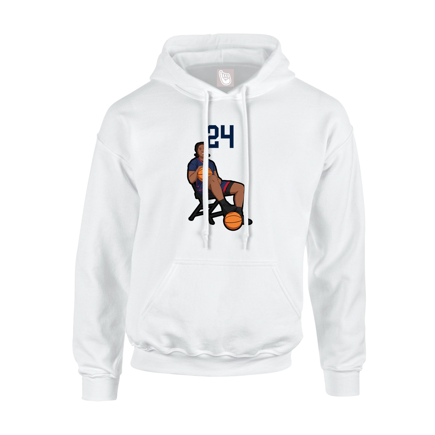 Youth Hoodie — Number Top in White