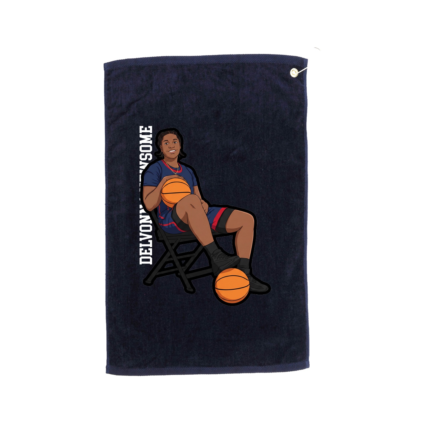 Golf Towel — Name Vertical in Navy