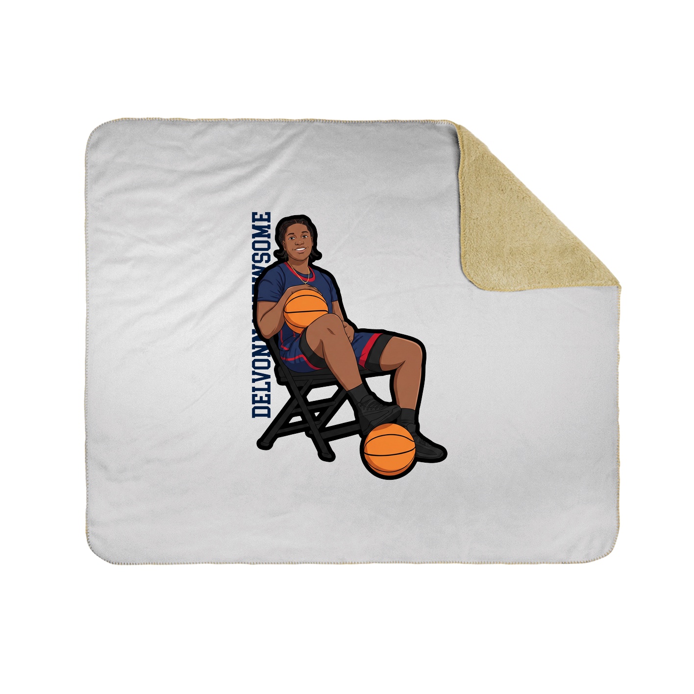 Throw Blanket — Name Vertical in White