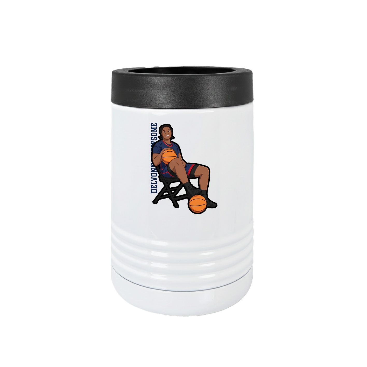 Beverage Holder — Name Vertical in White