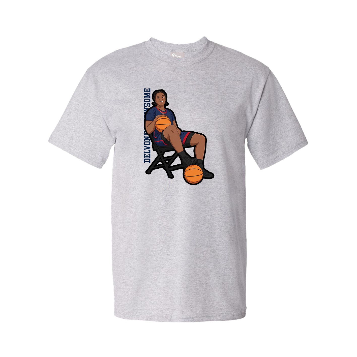 Youth Tee — Name Vertical in Grey