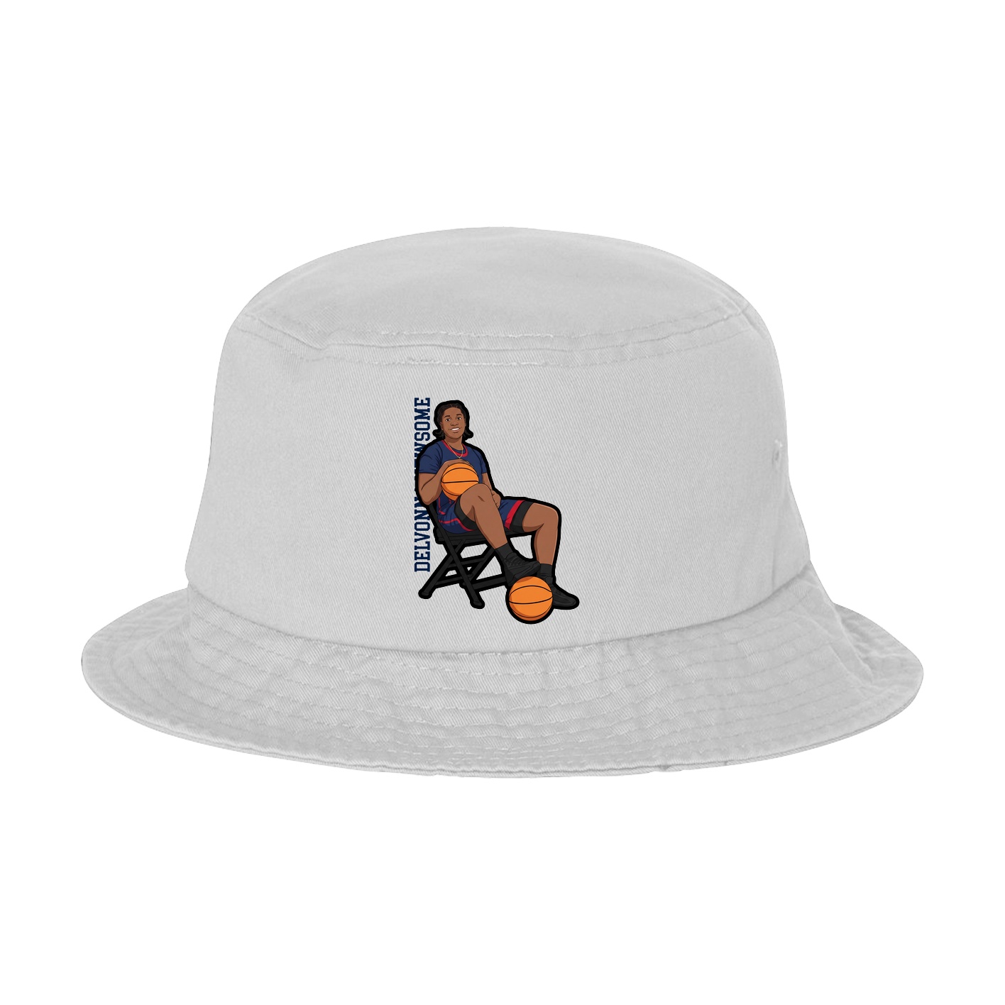 Bucket Cap — Name Vertical in White