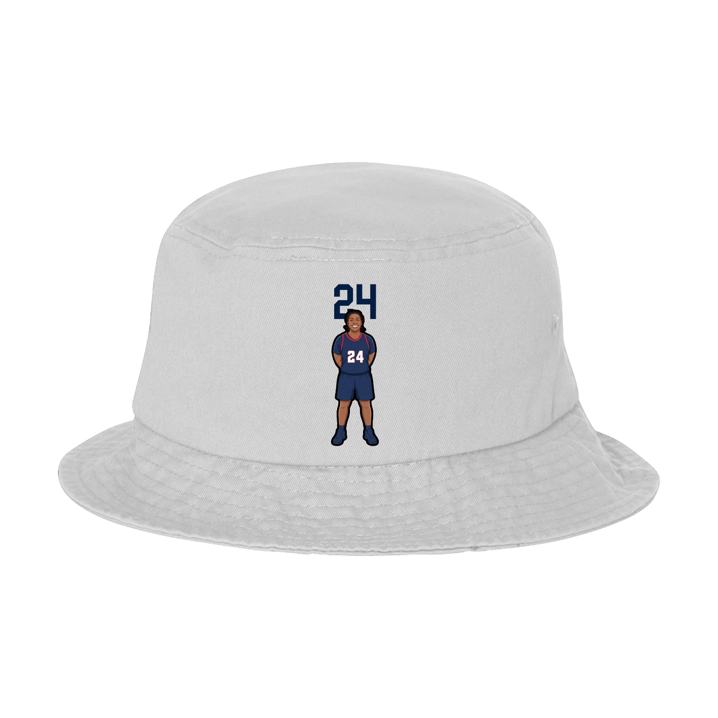 Bucket Cap — Number Top in White