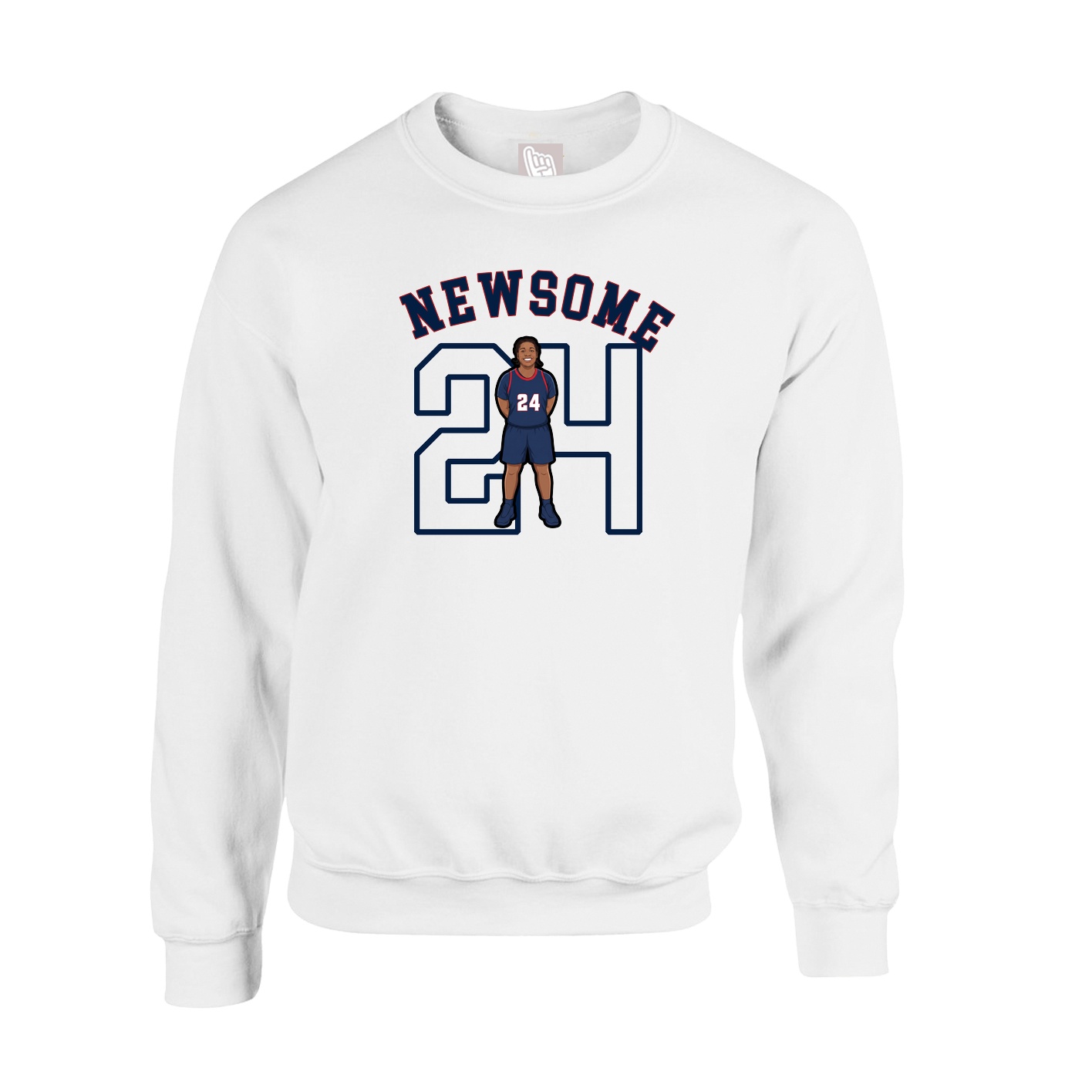 Fleece Crew — Shirsey Arch in White