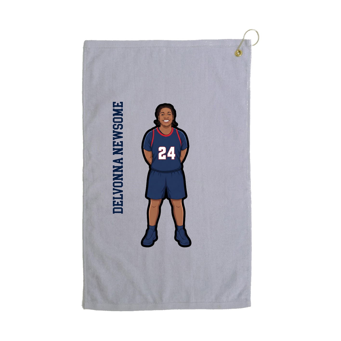 Golf Towel — Name Vertical in Grey