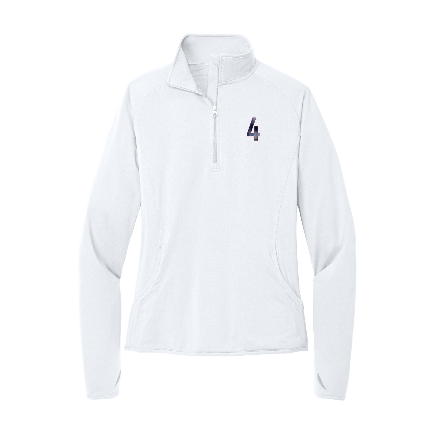 Women's Q-Zip Pullover — Front Shirsy in White