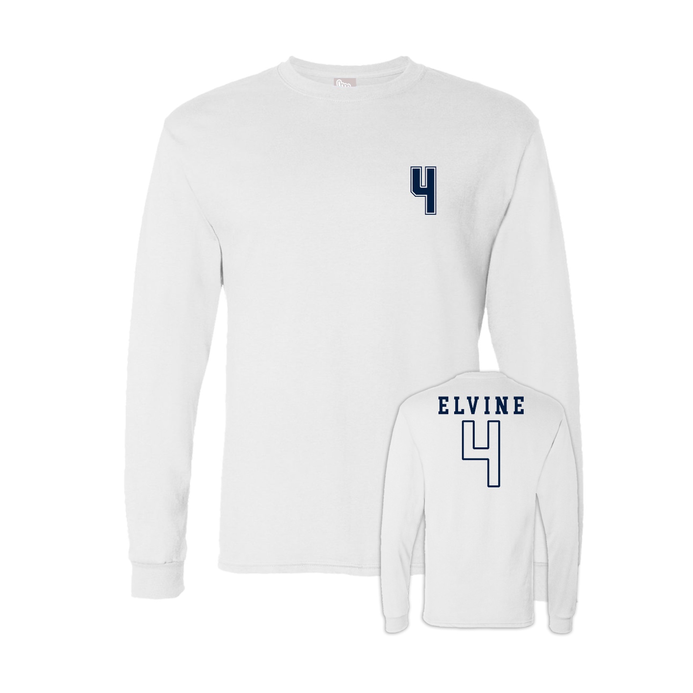 Long Sleeve Tee — Chest Back in White