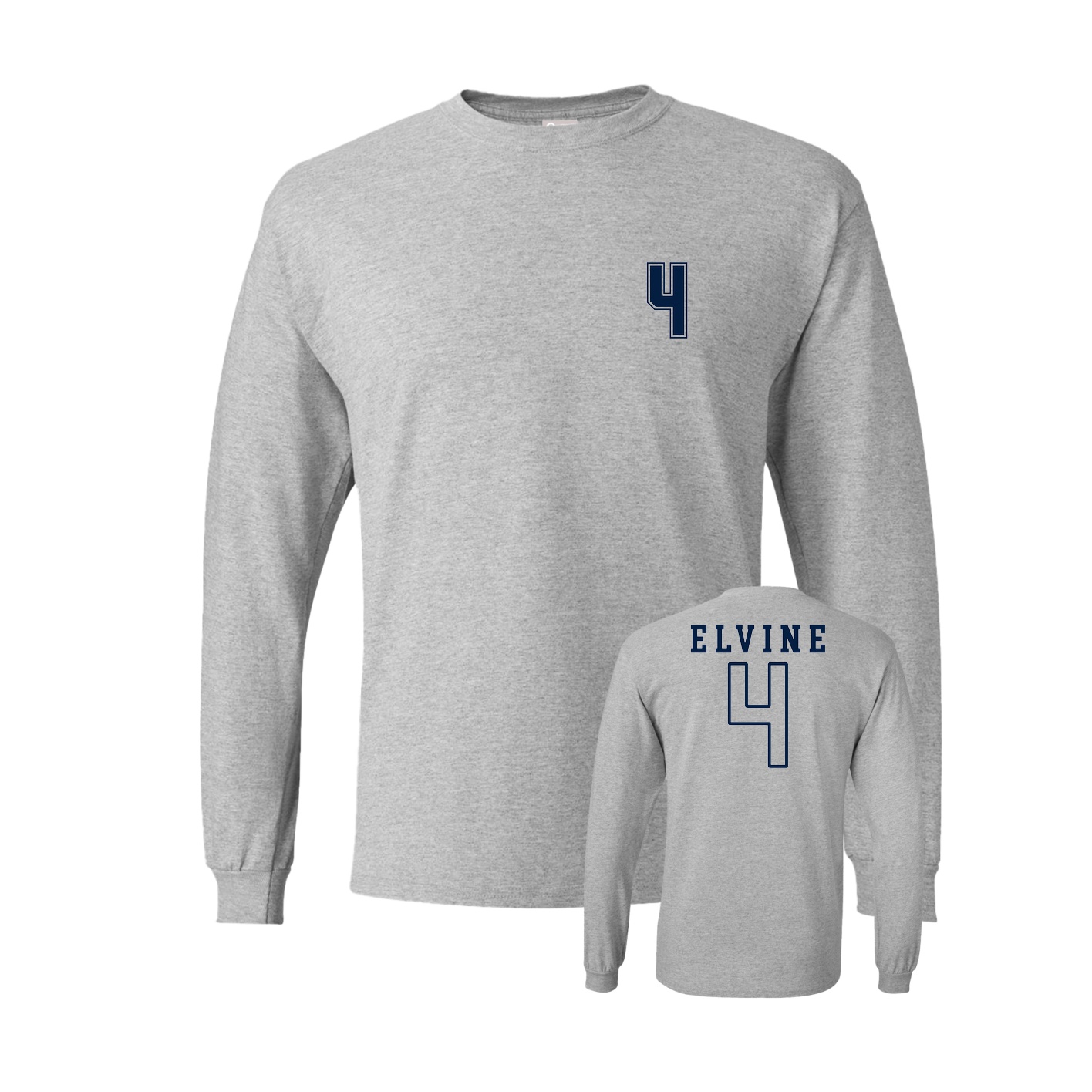 Long Sleeve Tee — Chest Back in Grey