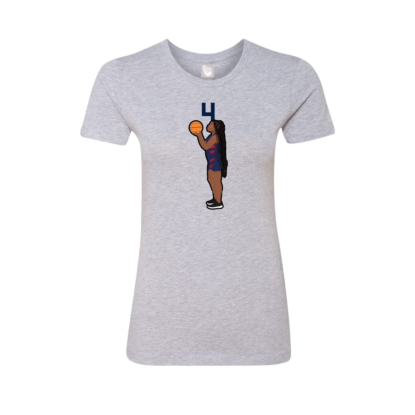 Fitted Women's Tee — Number Top in Grey