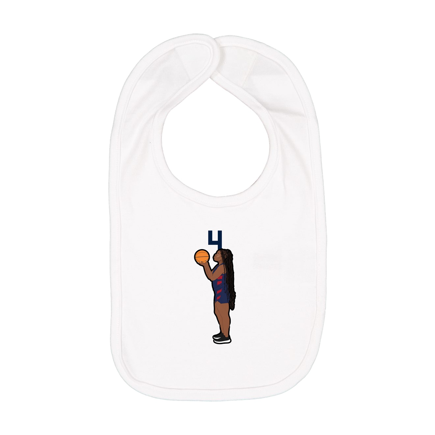 Infant Bib — Number Top in White