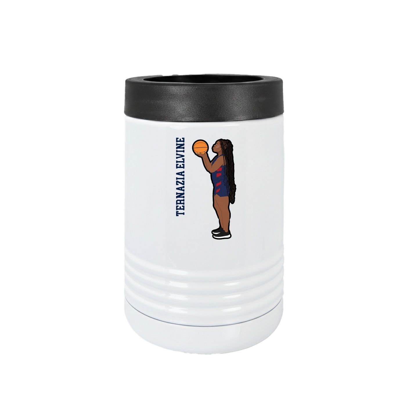 Beverage Holder — Name Vertical in White