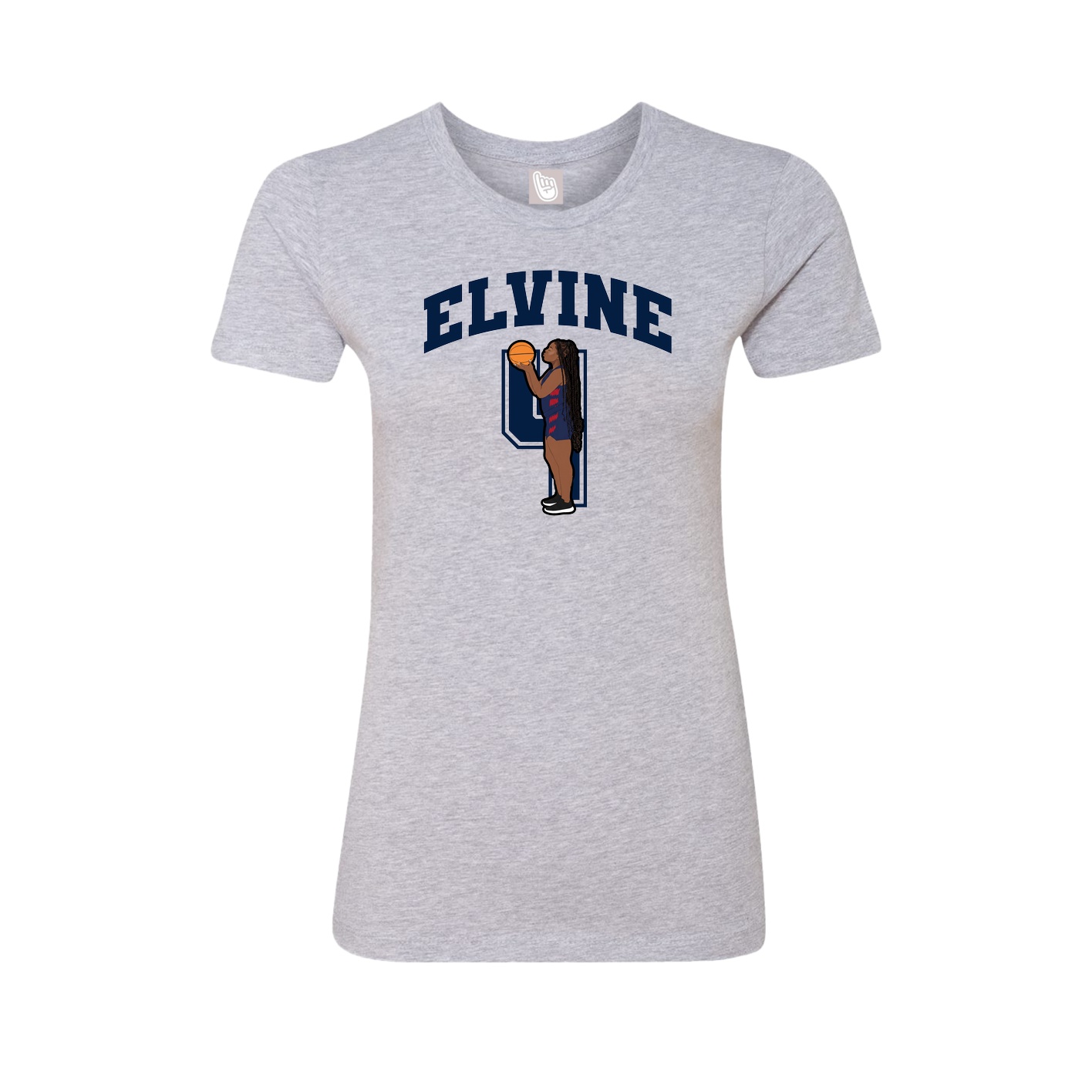 Fitted Women's Tee — Number in Grey