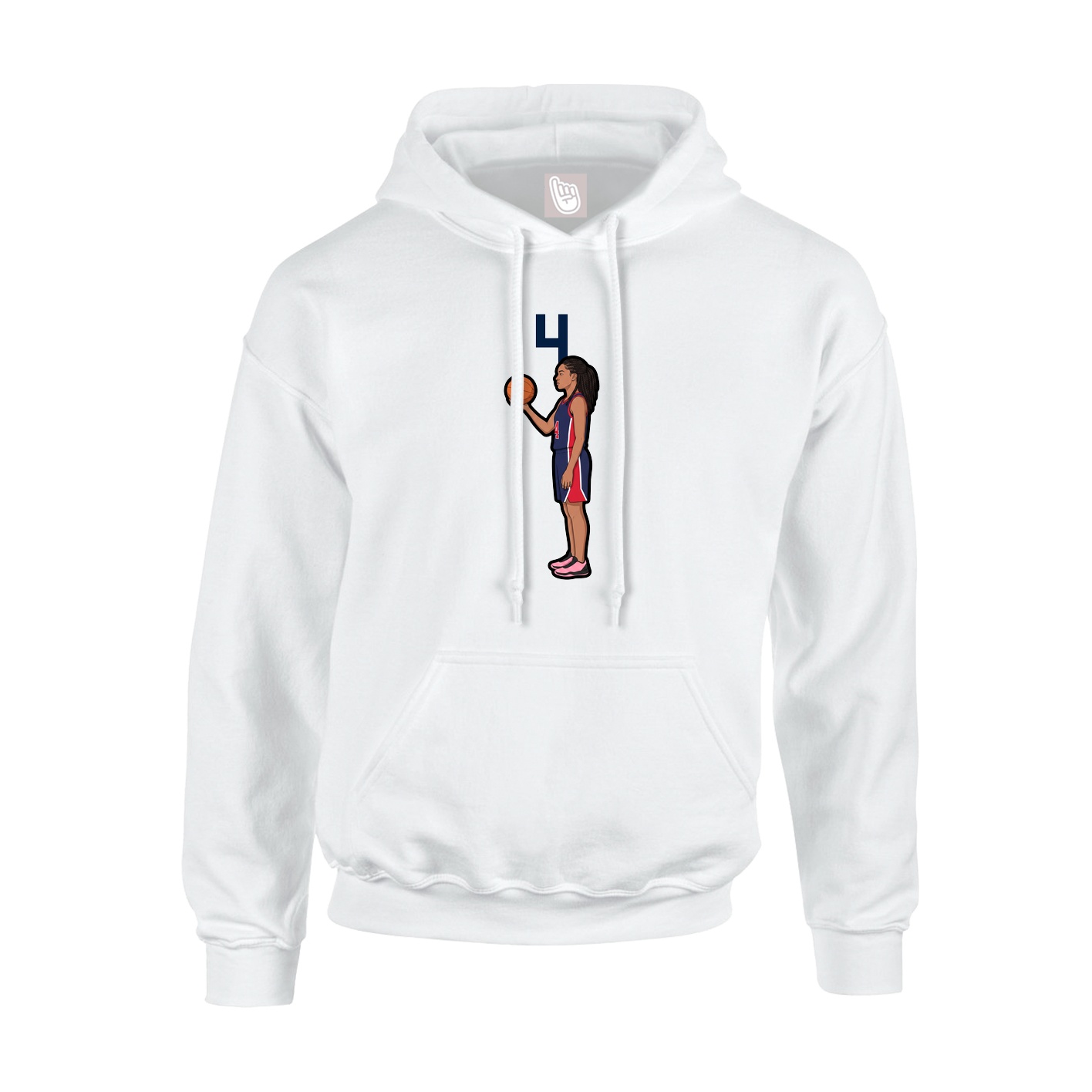 Hoodie — Number Top in White