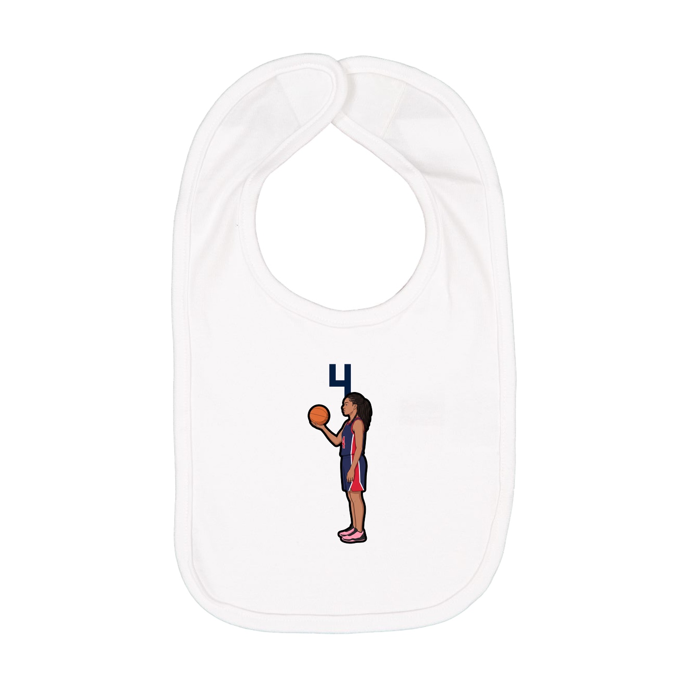 Infant Bib — Number Top in White