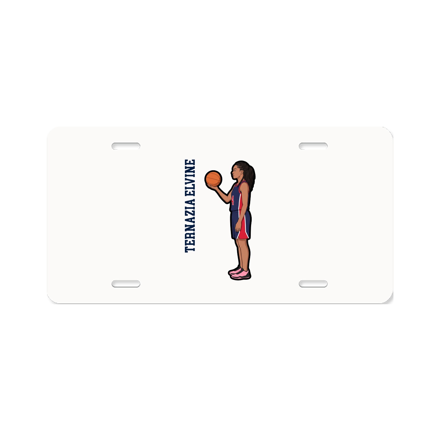 License Plate — Name Vertical in Classic