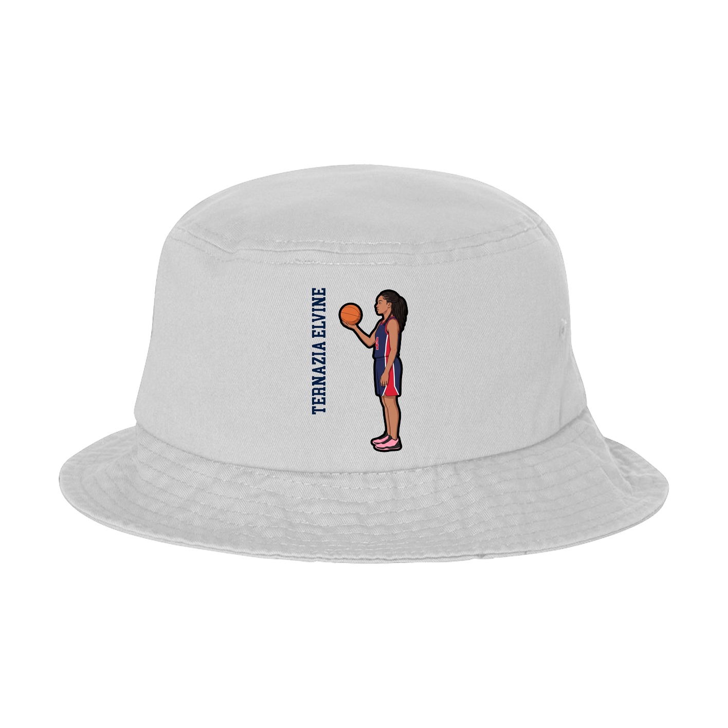 Bucket Cap — Name Vertical in White
