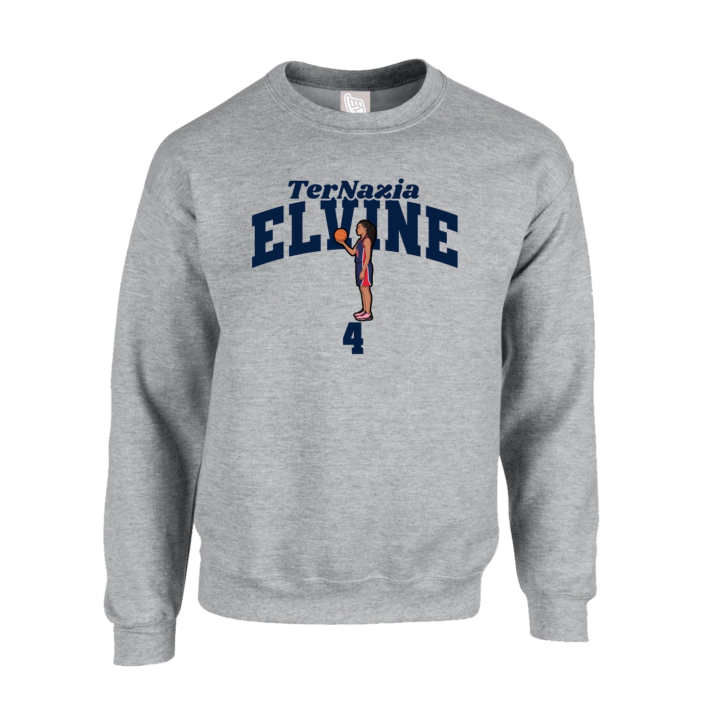 Fleece Crew — Signature Arch in Grey