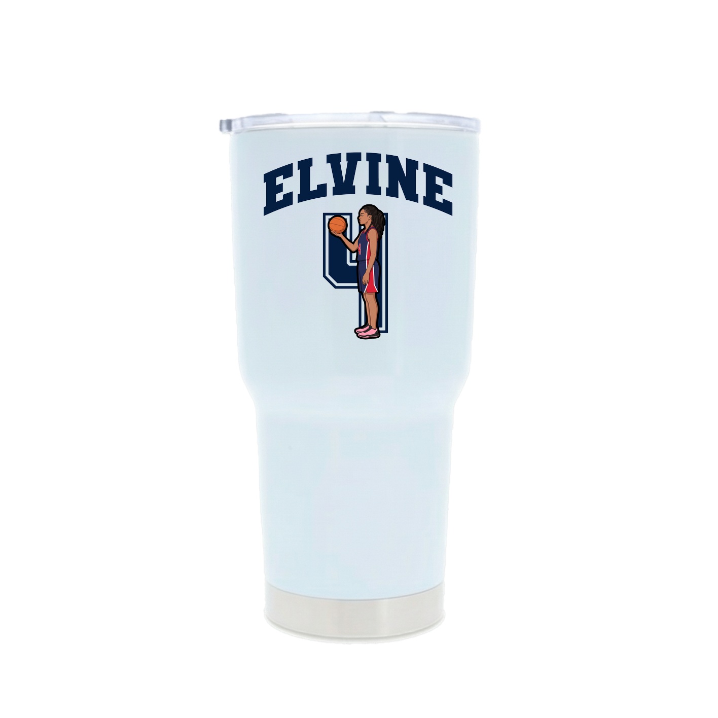 30oz Stainless Steel Tumbler — Number in White