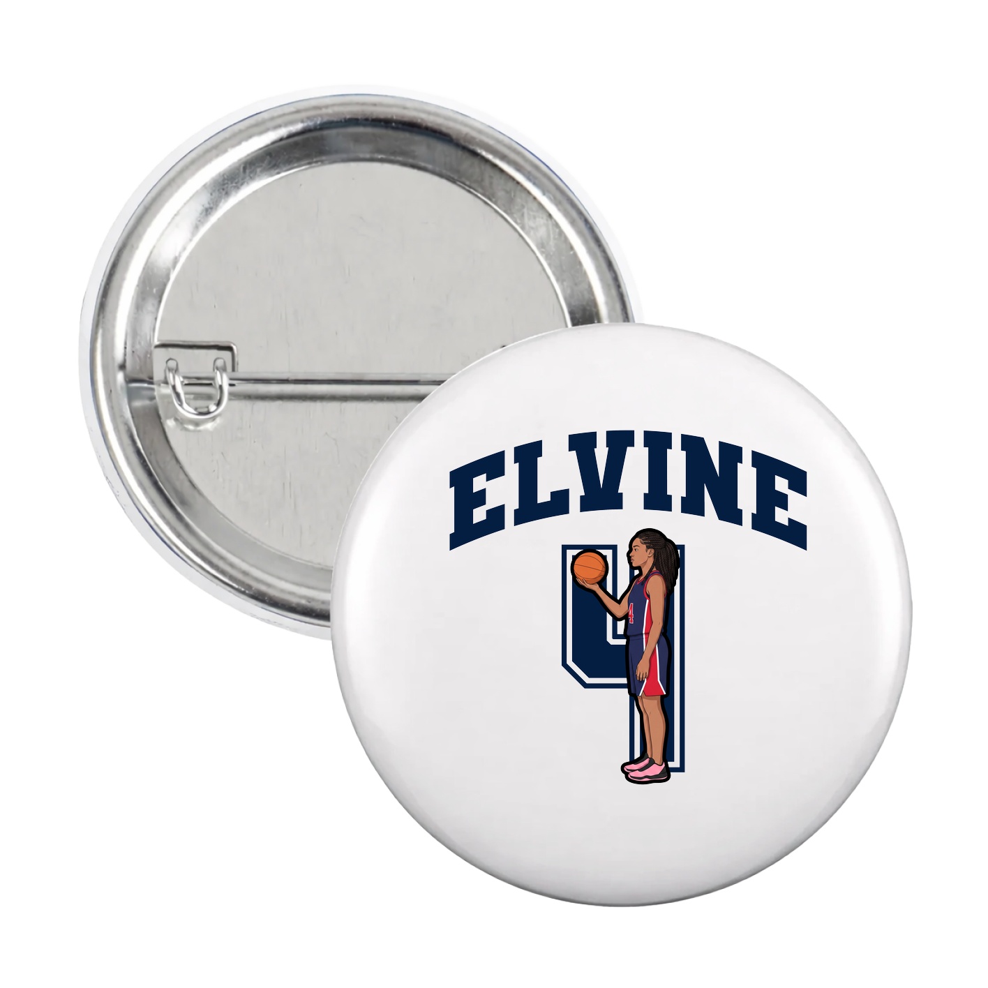 Game Day Button — Number in White