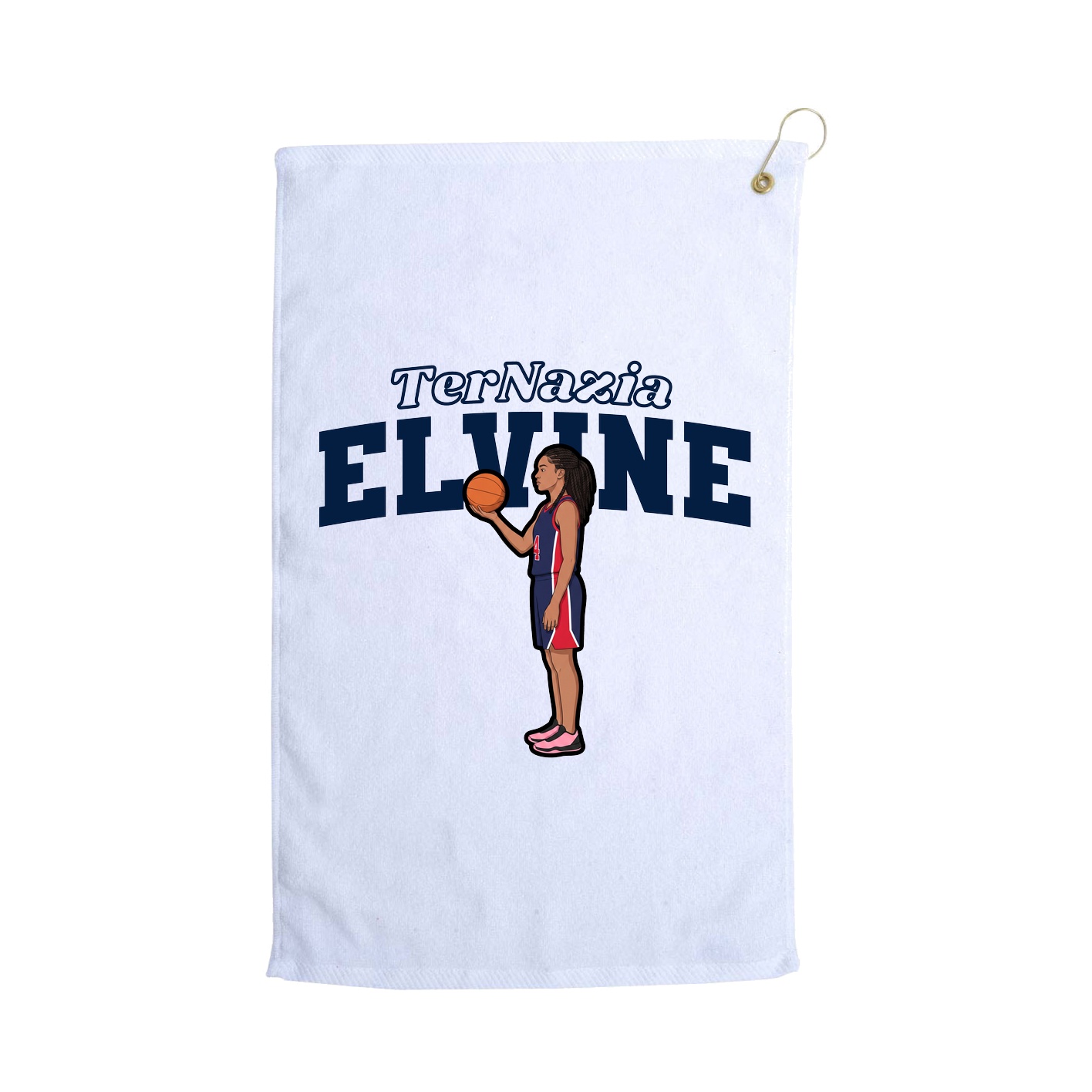 Golf Towel — Name Arch in White