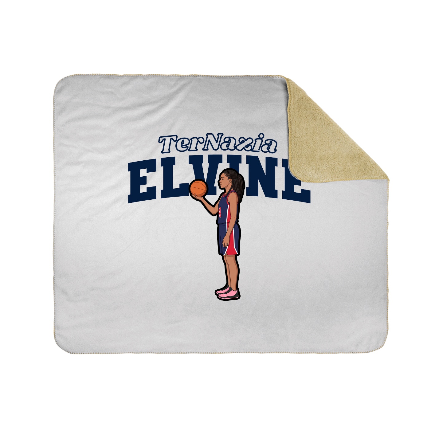 Throw Blanket — Name Arch in White