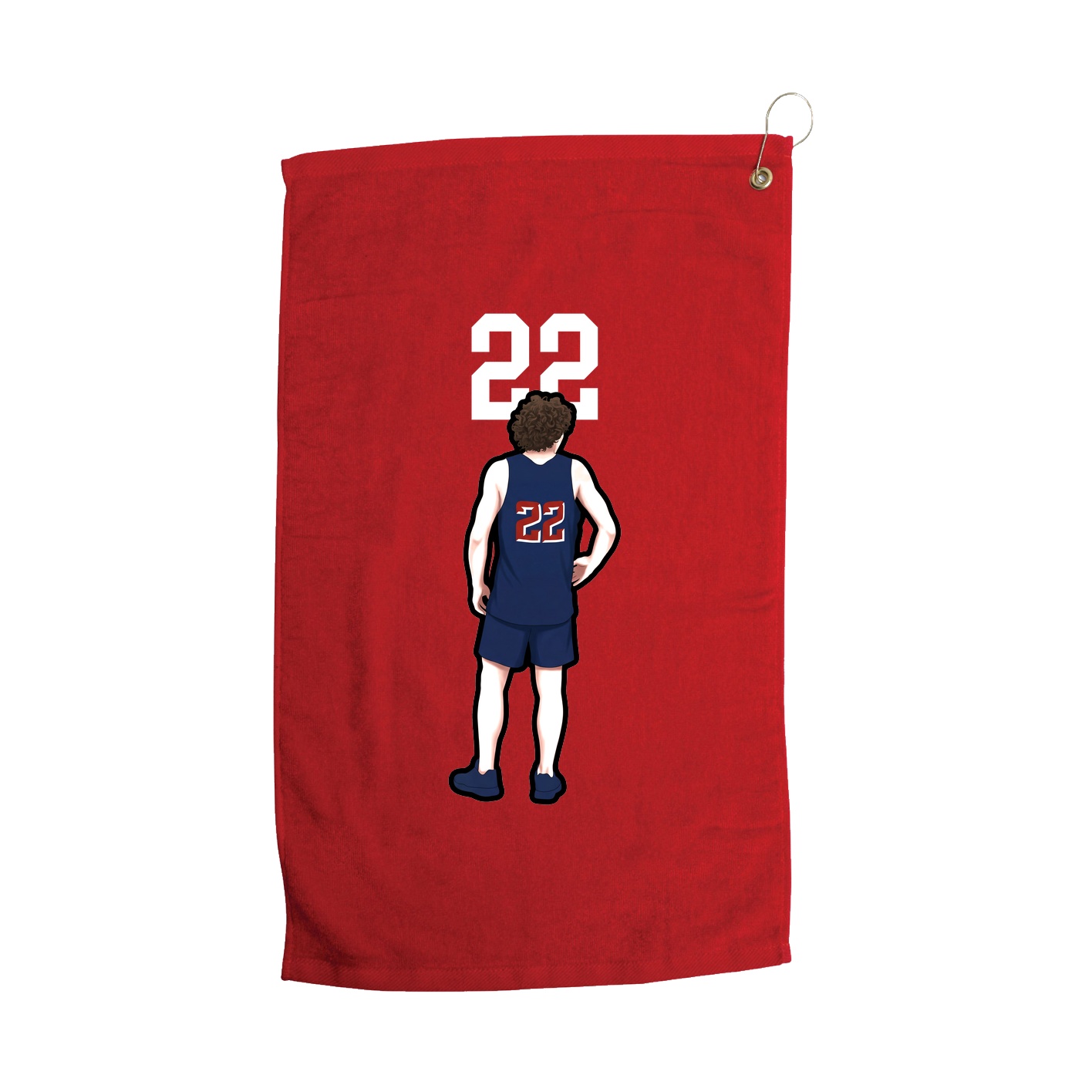 Golf Towel — Number Top in Red