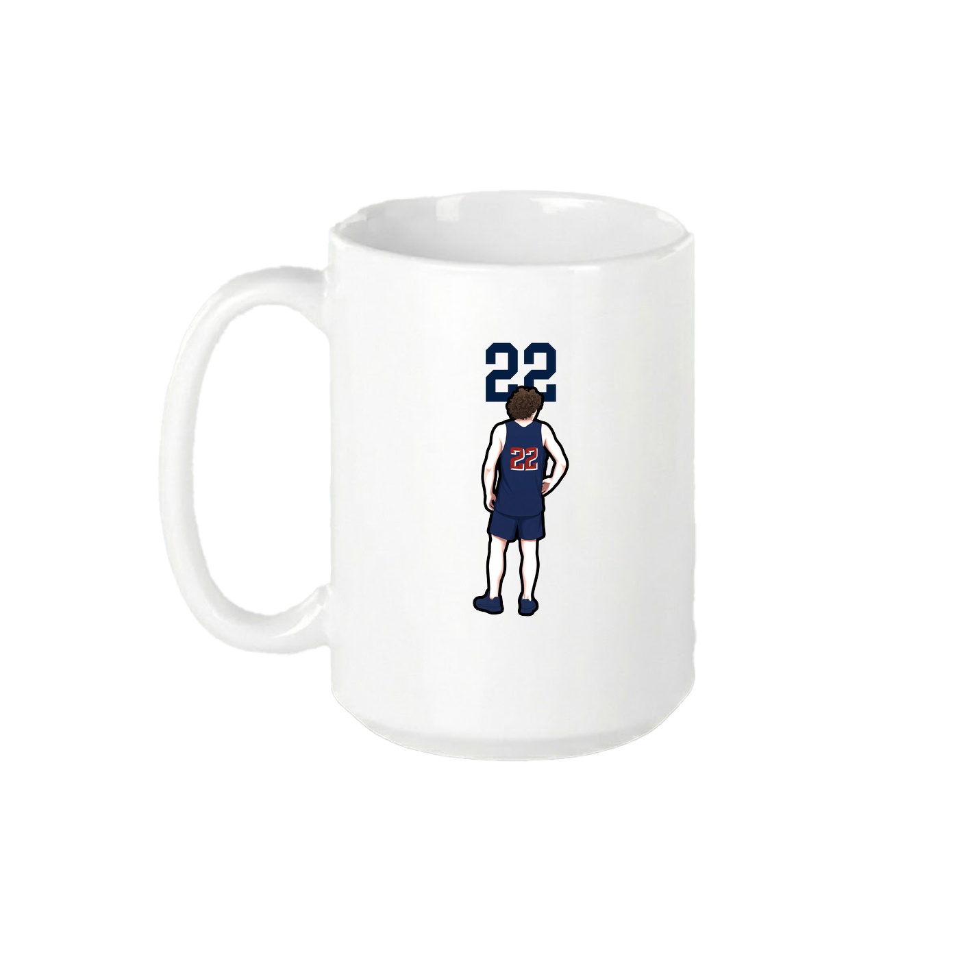15oz Coffee Mug — Number Top in White