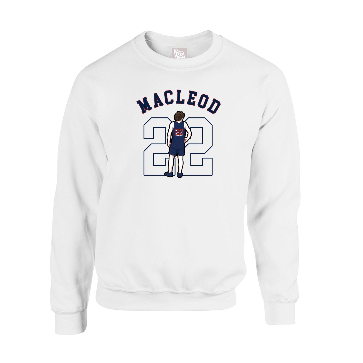 Fleece Crew — Shirsey Arch in White