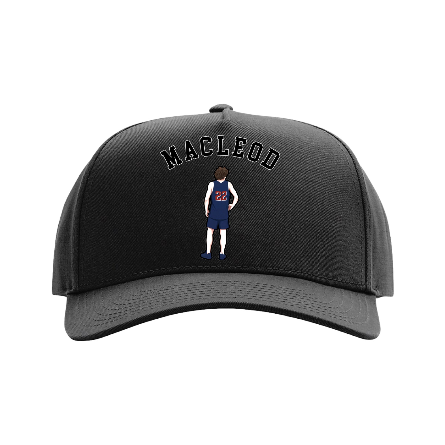 Full Fabric Five-Panel Champ Cap — Shirsey Arch in Black