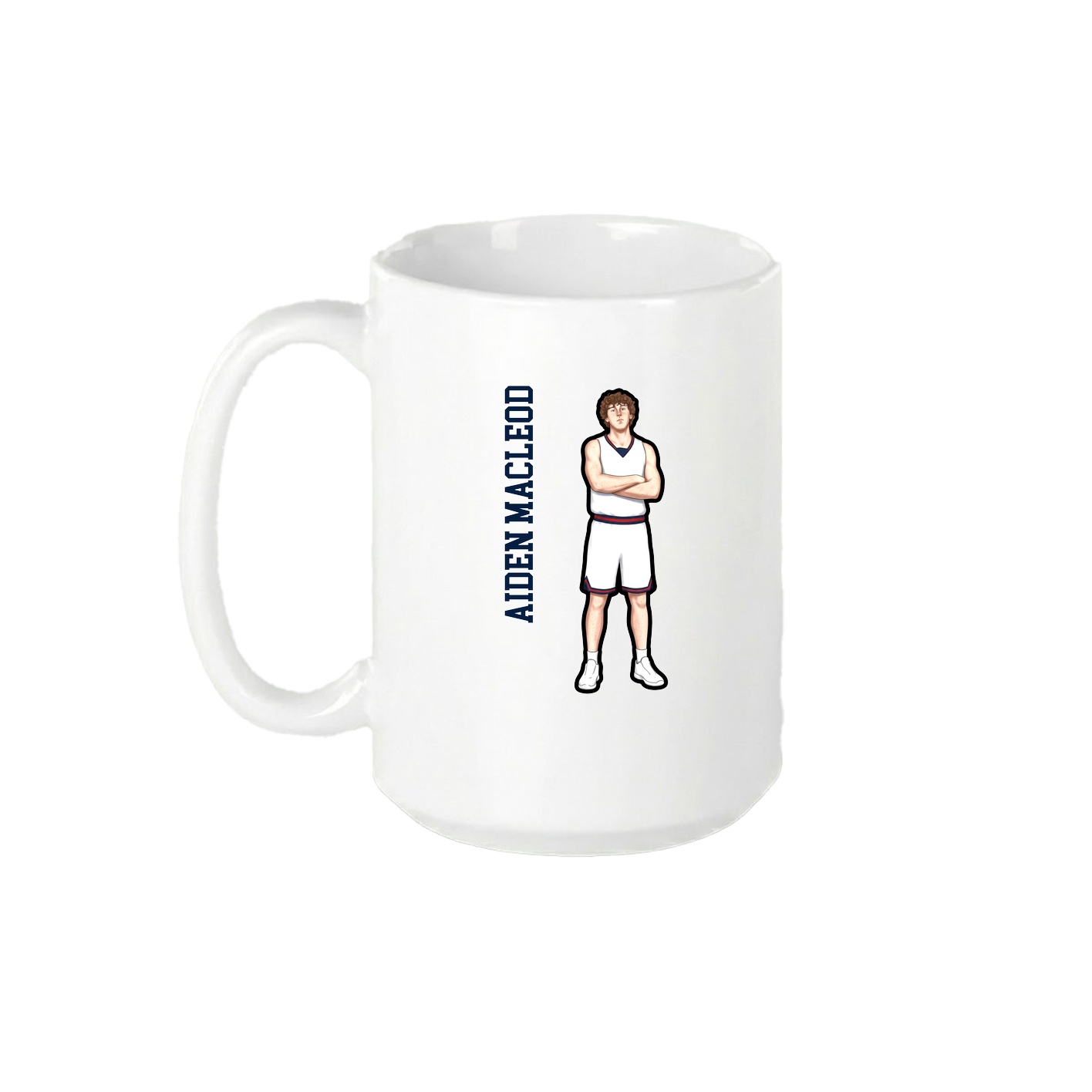 15oz Coffee Mug — Name Vertical in White
