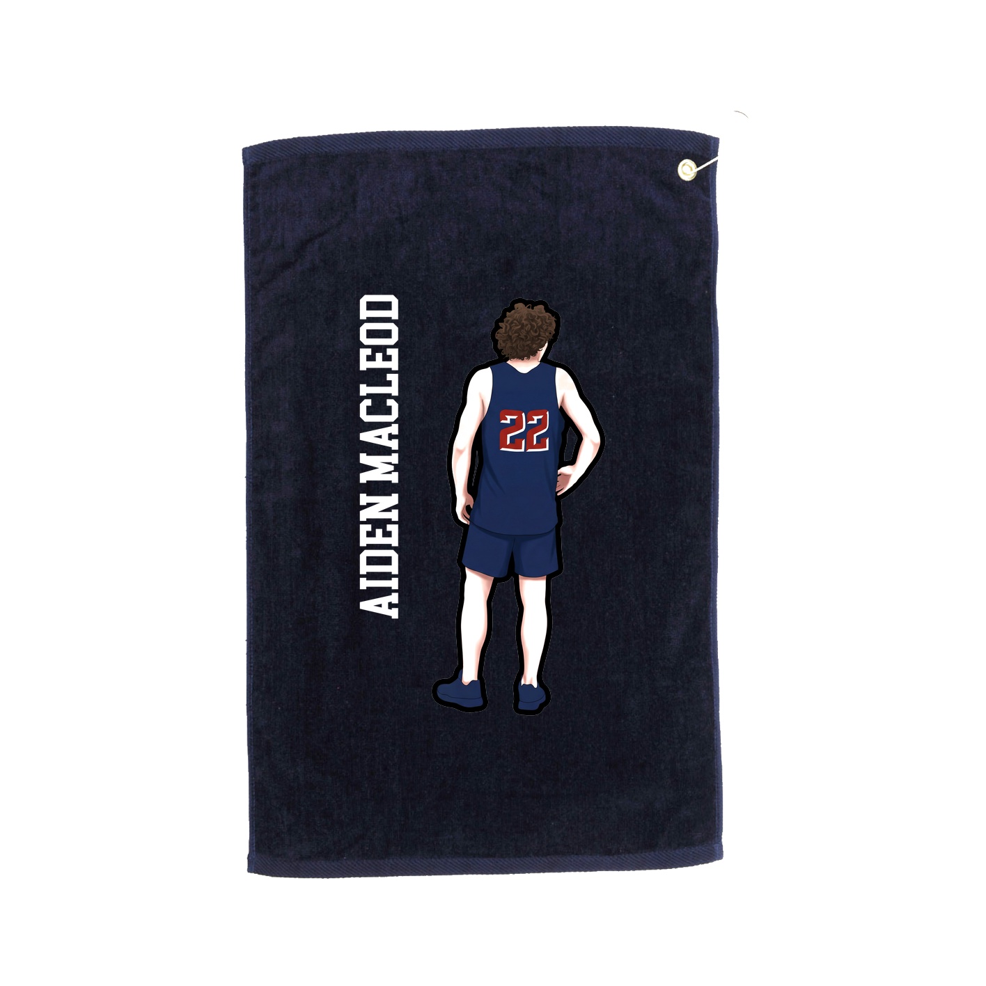 Golf Towel — Name Vertical in Navy