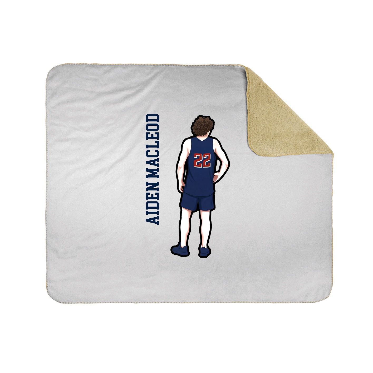 Throw Blanket — Name Vertical in White