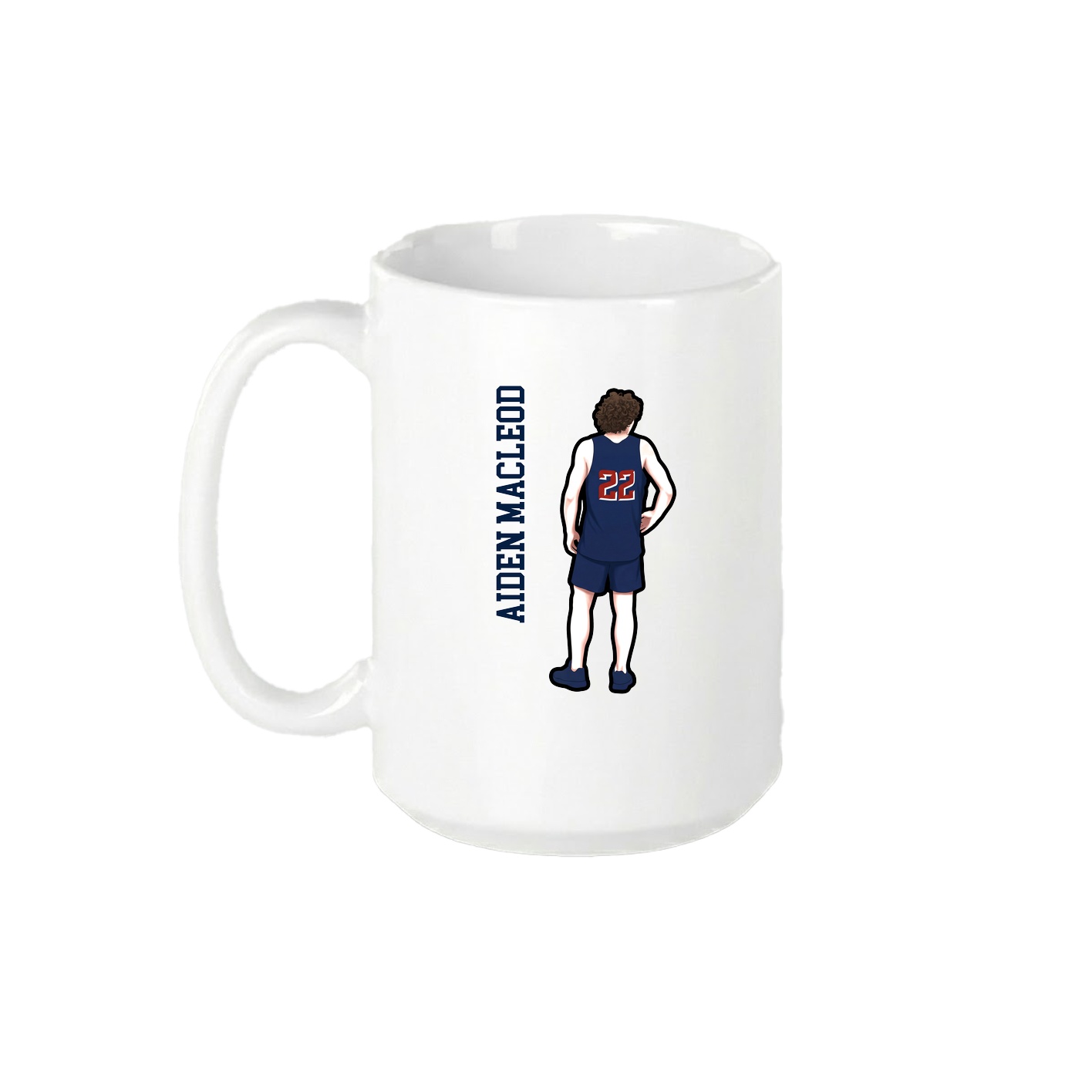 15oz Coffee Mug — Name Vertical in White