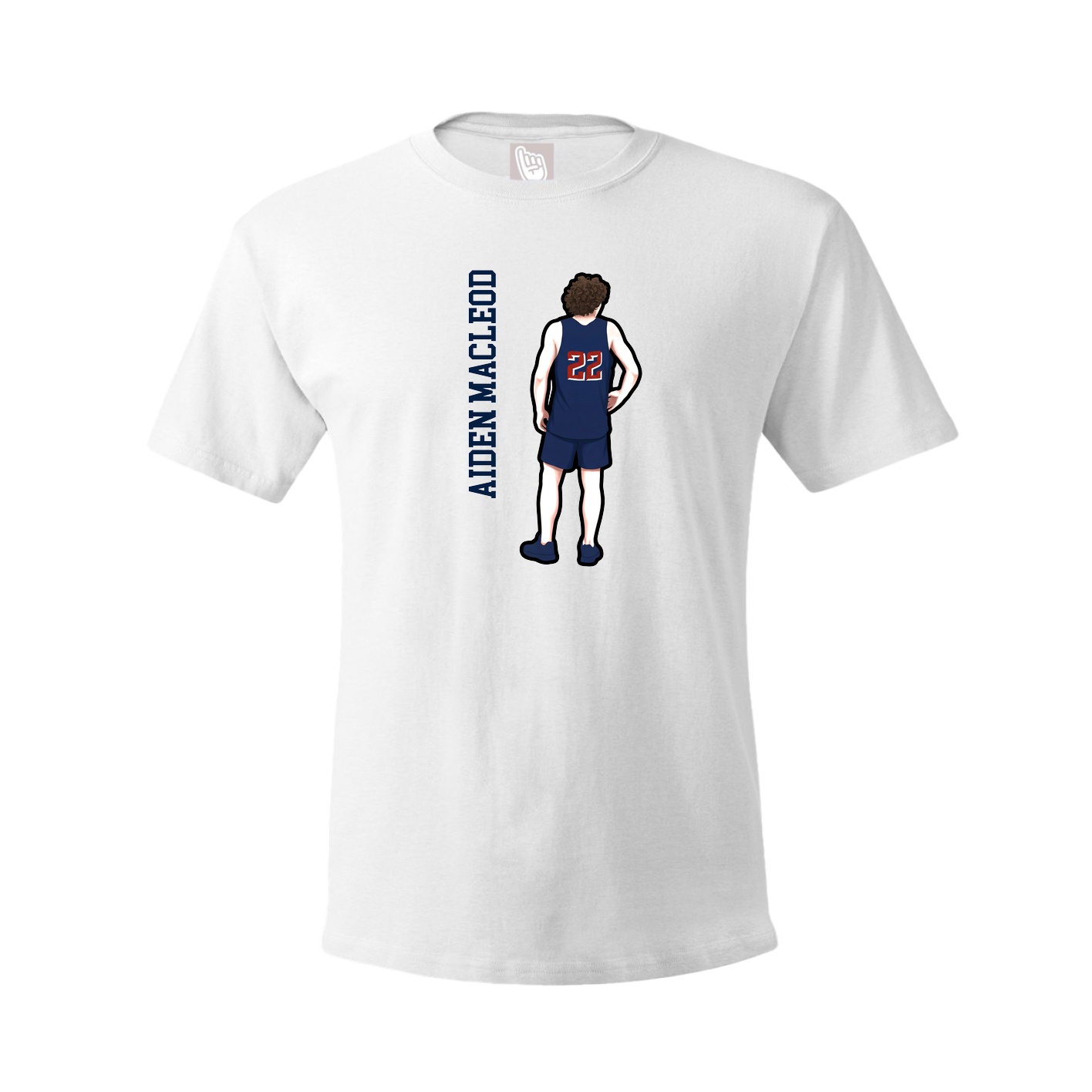 Tee — Name Vertical in White