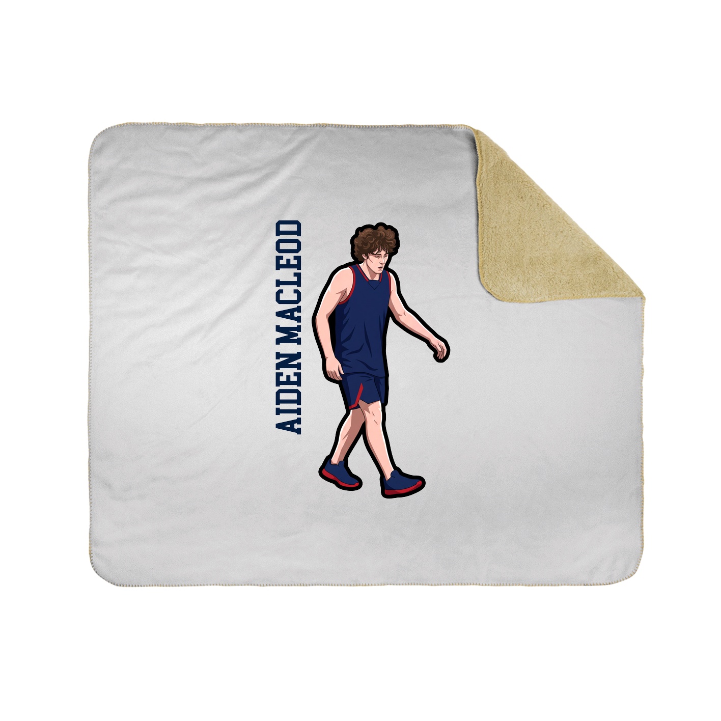 Throw Blanket — Name Vertical in White